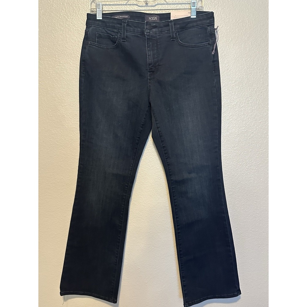 NYDJ Barbara Bootcut Jeans Dark Wash Stretch Tummy‎ Control Petite 10P NEW